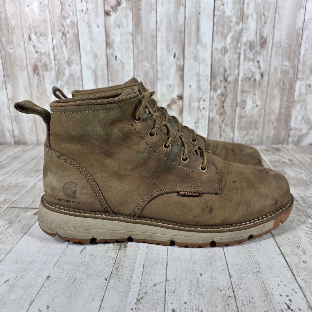 Carhartt Force Mens 10.5 M Brown Leather Waterproof Work Boots FM5000-M Soft Toe